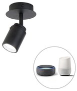 Inteligentné kúpeľňové bodové svetlo čierne IP44 vrátane Wifi GU10 - Ducha