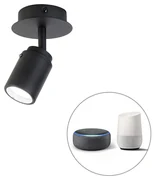 Inteligentné kúpeľňové bodové svetlo čierne IP44 vrátane Wifi GU10 - Ducha