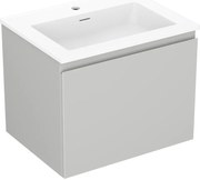 Mexen Orio, kúpeľňová skrinka 60 cm s umývadlom Otis, 1 zásuvka, šedá matná/biela matná, 91A10-06047-1-BF62-W18M01