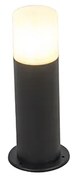 Stojaca vonkajšia lampa čierna s opálovým tienidlom bielym 30 cm IP44 - Odense
