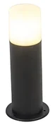 Stojaca vonkajšia lampa čierna s opálovým tienidlom bielym 30 cm IP44 - Odense