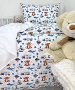 INTERMEDIC SK Posteľná obliečka do postieľky Macko s vláčikom 90x130/45x65 cm