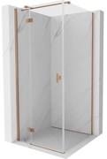 Mexen Mist H T, sprchový kút s výklopnými dverami ľavý 70 x 70 cm, číre sklo, medená matná, 8A5T-070-070-65-00-L