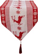 Christmas Table Runner 33x180 Cm Red Polyester - 33*180 cm