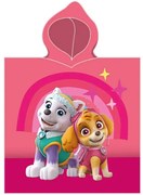Osuška s kapucňou - plážové pončo Paw Patrol - Tlapková patrola - motív Skye a Everest - 100% bavlna - 55 x 110 cm - 3-6 rokov