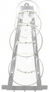 Organizér na pokrievky, 5 pokrievok s háčikmi, biely XXL - 57x31 cm