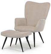 Relaxačné kreslo s podnožkou L7285 CRM6, krémováfarba