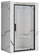Rea Rapid Swing, jednokrídlové výklopné sprchové dvere 80 x 195 cm, 6mm číre sklo, čierny profil, REA-K6408