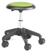 Pracovná dielenská stolička MICRO, s kolieskami, výška 380-510 mm, zelená
