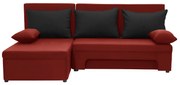 Rohová pohovka s funkciou spania ERIS Červená/čierna