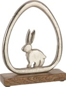 Strieborná antik dekorácia králik na podstavci - 19*4*24 cm
