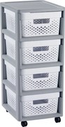 Curver Zásuvky INFINITY 4x11L perforované biele, skladacie
