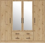 Šatník Smart 200 cm, artisan, zrkadlo
