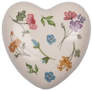 Decorative Figurine Heart 12x12x4 Cm Beige Ceramic - 12*12*4 cm
