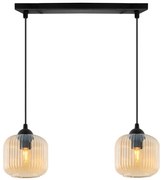 Závesné svietidlo Riffle, 2x medové sklenené tienidlo