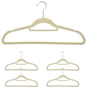 Velúrový vešiak Maxi súprava 5 kusov - béžový