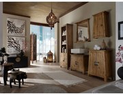 furniture-nabytek.cz - Masívna sada kúpeľňového nábytku Rangoon z recyklovanej borovice, lakovaná, hnedá