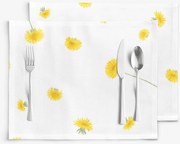 Goldea prestieranie na stôl 100% bavlnené plátno - púpavy - sada 2ks 30 x 40 cm