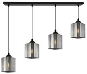 Závesné svietidlo Riffle Square, 4x grafitové sklenené tienidlo, b