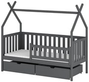 Posteľ Domček Simba 90x200 grafit