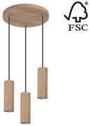 Spot-Light 1551374R - LED Luster na lanku PIPE 3xGU10/5W/230V matný dub