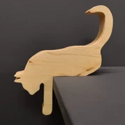 AMADEA Drevená dekorácia mačka ležiaca, masívne drevo, 17,5x15x2,5