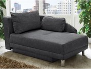 Pohovka s bočnou opierkou Roy, šedá tkanina, rozkládacia%