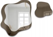 Sada nepravidelných zrkadiel Mocha Creme na hnedej doske 205x140