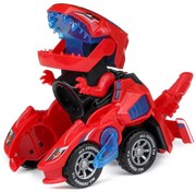 Zaparkorun Transformujúce sa dinosaurie auto s LED DYNOCAR - Červené