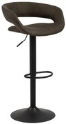 MIA Hnedo-antracitová (tkanina Preston 96) / čierna noha – OTOČNÁ, ČALÚNENÁ BAROVÁ STOLIČKA DO KUCHYNE ALEBO REŠTAURÁCIE