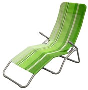 Happy Green Plážové skladacie ležadlo pruh zelená,