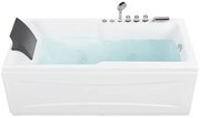 Vírivá vaňa s LED osvetlením ľavostranná 169 x 81 cm biela ARTEMISA Beliani