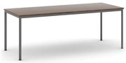 Jedálenský stôl, 200x80 cm, tmavo sivá podnož, orech