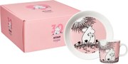 Set hrnčeka a taniera Moomin Love, ružový / 30. výročie