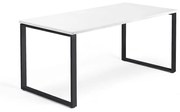 Kancelársky pracovný stôl QBUS, O-rám, 1600x800 mm, biela/čierna
