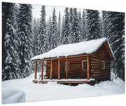 Obraz - Zasnežená chata (90x60 cm)