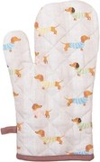 Béžová bavlnená chňapka - rukavice s jazvečíkmi Puppy Pullover - 18*30 cm