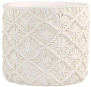 Krémový obal na kvetináč s pleteným vzorom Corte - Ø 22*21cm