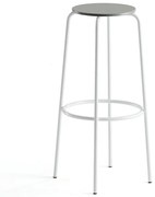 Barová stolička TIMMY, biely rám, svetlošedý sedák, V 830 mm