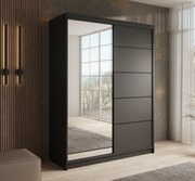 ŠATNÍKOVÁ SKRIŇA GABY SO ZRKADLOM ČIERNA 150 cm