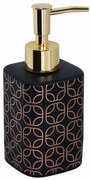 BISK Erga Glossy, dávkovač mydla na postavenie, čierna-zlatá, ERG-07968