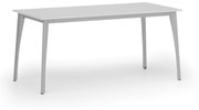 Rokovací stôl PRIMO OMEGA, 1600 x 800 mm, sivá podnož, biela