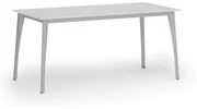 Rokovací stôl PRIMO OMEGA, 1600 x 800 mm, sivá podnož, biela