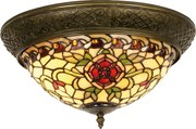 Stropné svetlo Tiffany Montana - Ø 38 * 19 cm 2x E14 / Max 40W