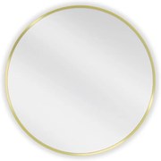Mexen Loft, okrúhle kúpeľňové zrkadlo 60 cm, farba rámu zlatá lesklá, 9850-060-060-000-50