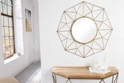 Dizajnové nástenné zrkadlo Diamond L mosadz 80cm