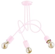 Detský prisadený luster TANGO 3xE27/60W/230V ružová