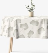 Goldea oválny obrus 100% bavlnené plátno - listy ginkga 120 x 160 cm