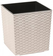 Obal na kvetináč Juka Rattan ECO 25x25x26cm biely