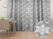 Biante Bavlnený záves Sandra SA-550 Biela krajka na sivom 150x140 cm